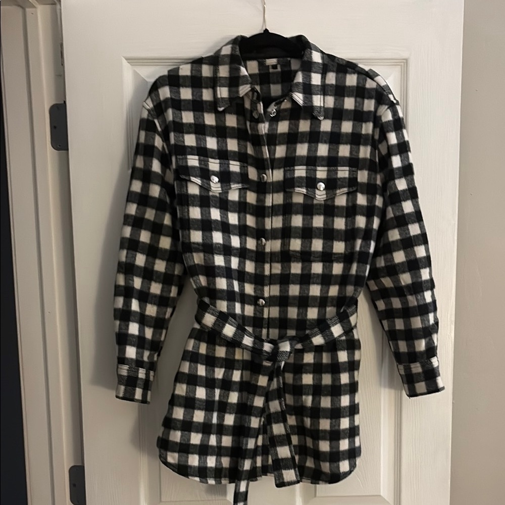 & Other Stories Plaid Black and White Women's Jacket